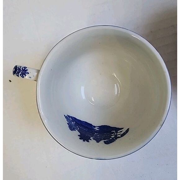 Vintage Blue &White Japanese Tea Cups Set of 2 Made In Japan Interior Printed - Picture 8 of 16